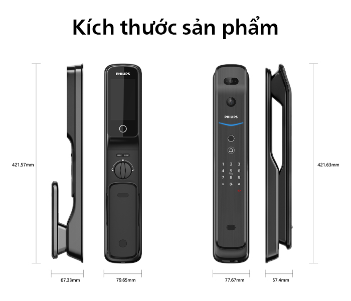 khóa cửa thông minh philips DDL709 - khoavantaychinhhang.com