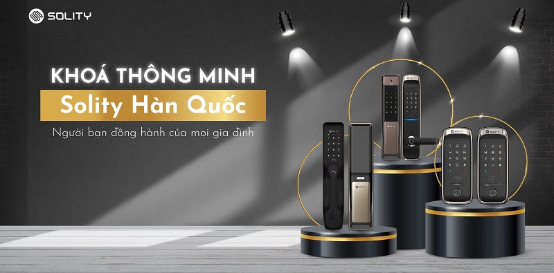 khóa cửa vân tay solity chính hãng