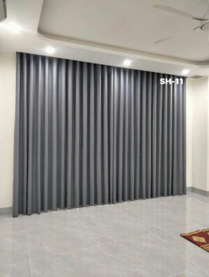 Rèm vải cao cấp 1 lớp cản sáng màu xám