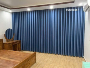 Rèm vải cao cấp 1 lớp cản sáng xanh nhạt